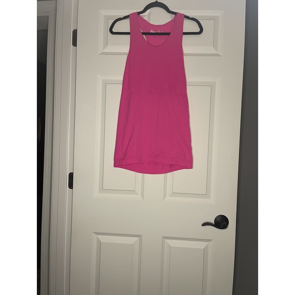 Zyia Active Copper Charged Fitted Racerback Athletic Tank Top Large Pink